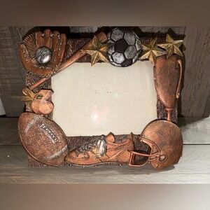 Vintage 5x7 Sports-Themed Bronze Photo Frame Figi All Star picture frame